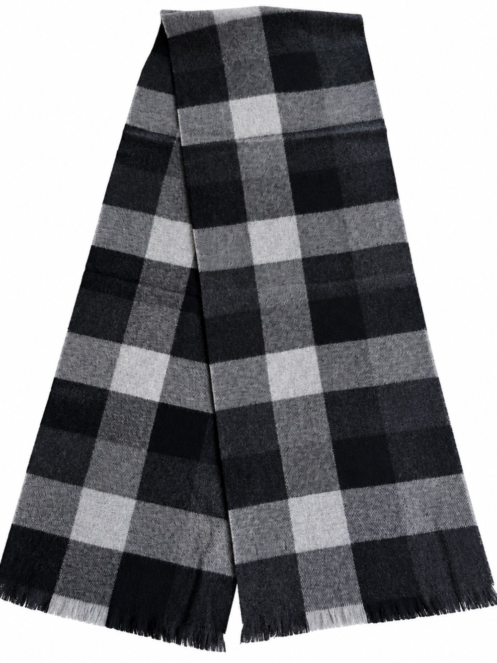 J.Crew Wool Alpaca Scarf Gray Plaid 70”